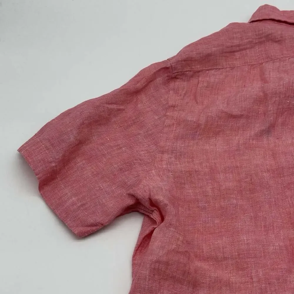 Polo Ralph Lauren Classic Fit Size Large Pink 100% Linen Button Up Shirt NWT